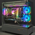 Корпус для ПК ATX Mid Tower, Aqua 7, предварительно установленный вентилятор 6 × 120 мм PWM ARGB