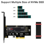 Адаптер JEYI M.2 PCIe 4.0 x4, скорость до 64 Гбит/с, с радиатором, поддержка M.2 2230/2242/2260/2280.