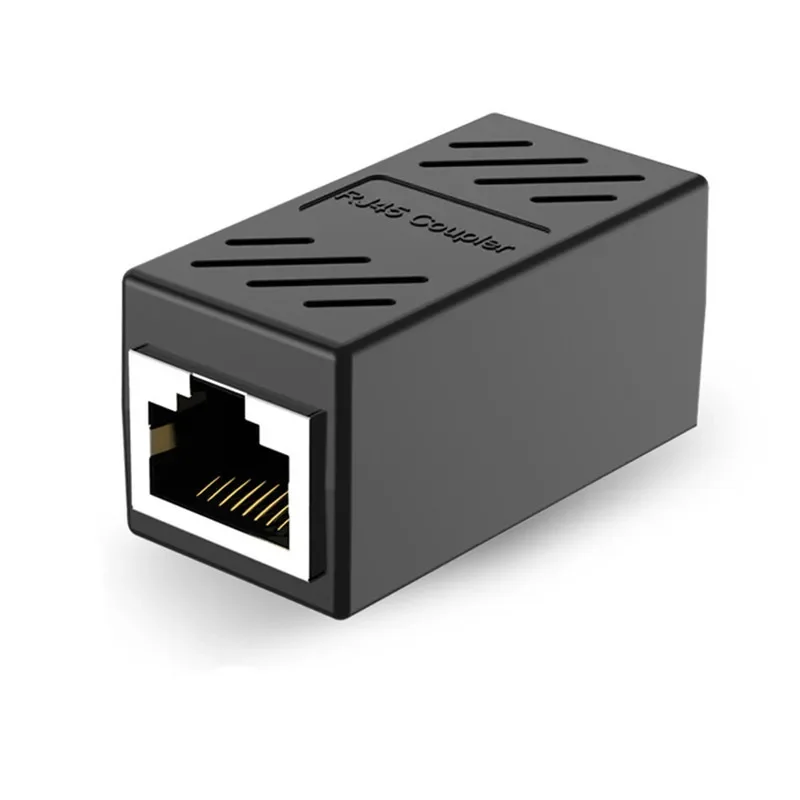 Переходник RJ45–RJ45 Orient C86 — соединитель интернет-кабелей, черный, удлинитель LAN, сетевой адаптер