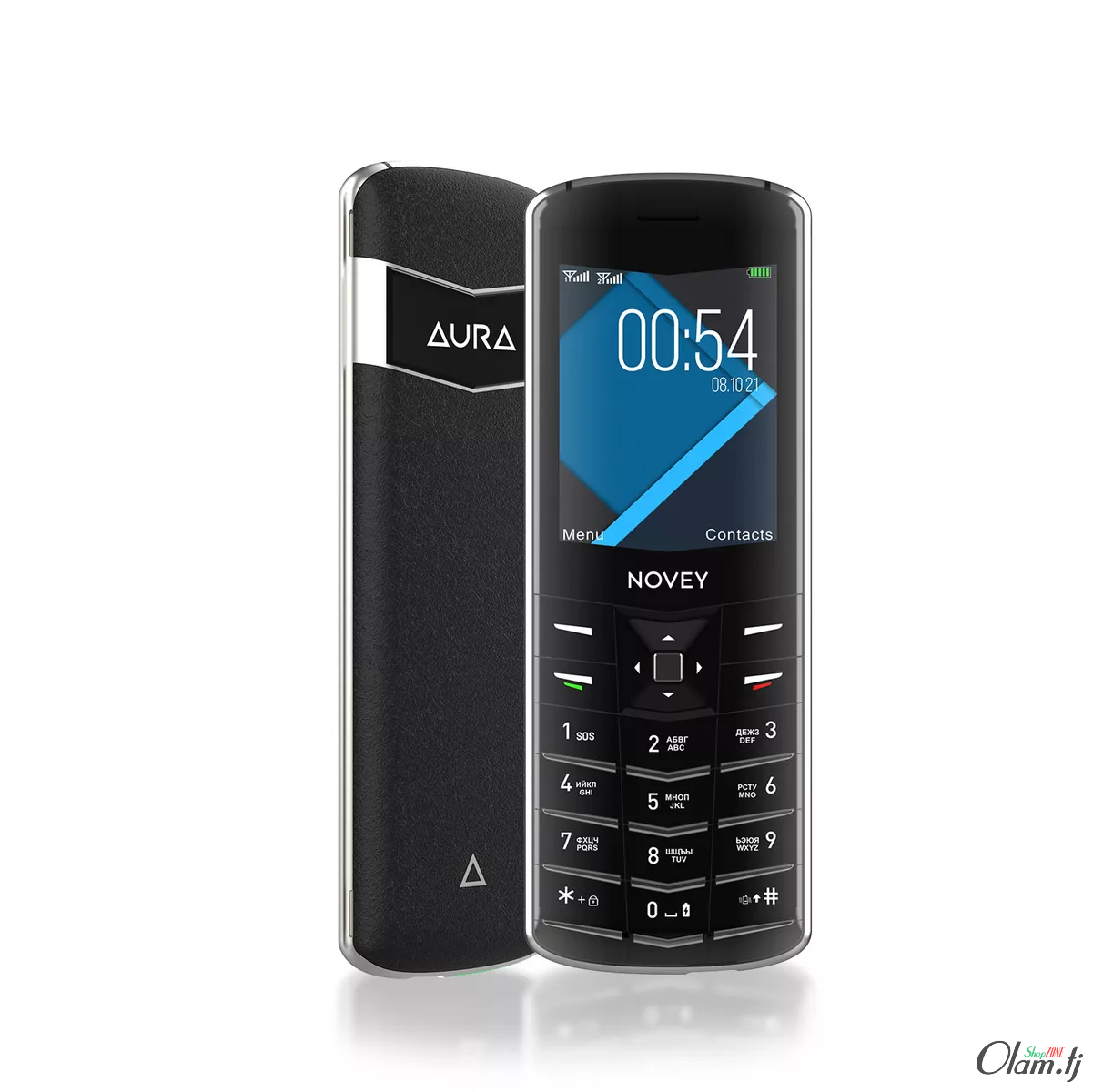 Novey Aura V1 | Кнопочный телефон с экраном IPS 2.4", 2 SIM, аккумулятор 800 mAh, Bluetooth, FM-радио – Черный