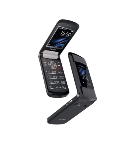 Novey Z550 — раскладушка 2 SIM, экран 2.4", аккумулятор 850 мА·ч, FM‑радио, фонарик, 1 МП камера