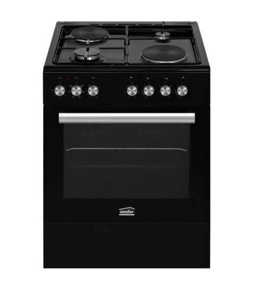 Комбинированная плита Simfer FS60 2G2E SERBB-012 BL с газовой варочной панелью и электродуховкой, 65 л