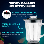 Стационарный блендер Bosch BS-69, мощность 1000 Вт, серебристый — для смузи, коктейлей и измельчения